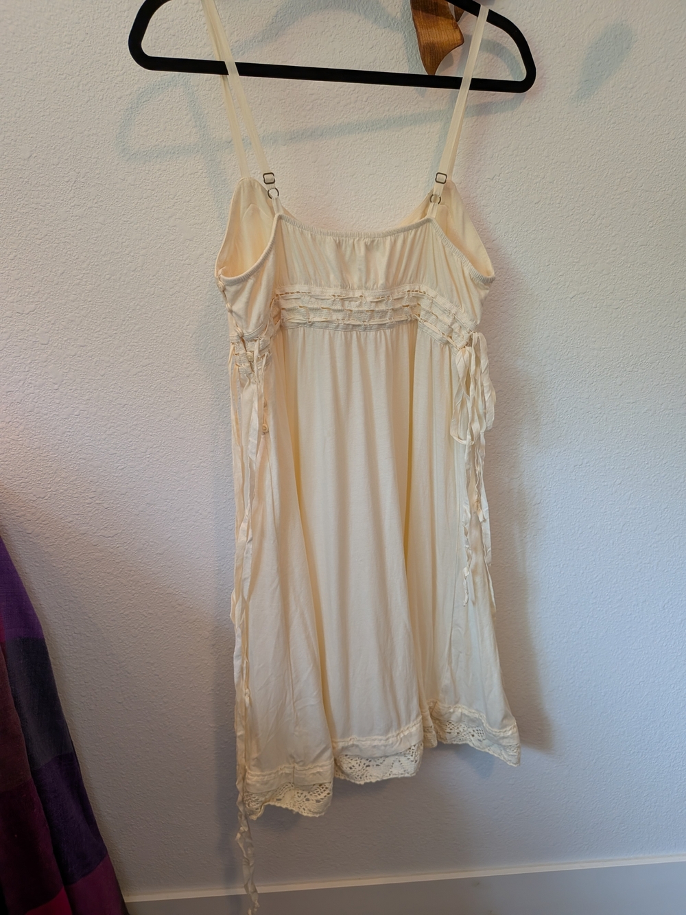 Gianni Bini Cream Lace-Trim Cream Cotton Dress - Picture 6 of 6